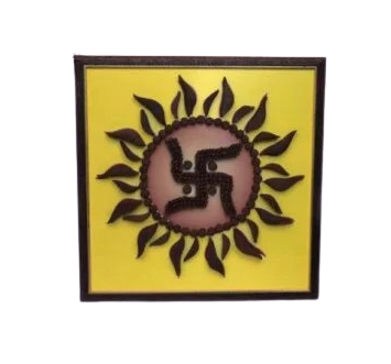 Swastik Photo Frame Yellow