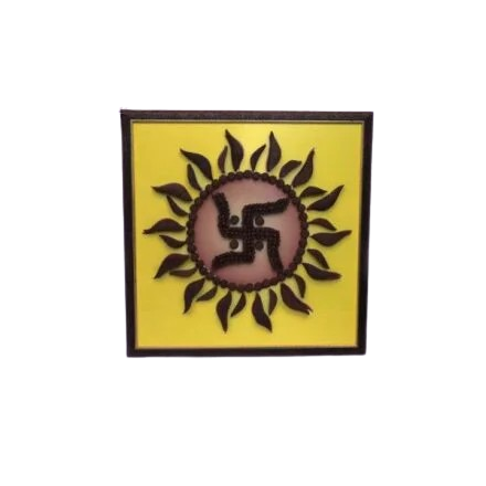 Swastik Photo Frame Yellow